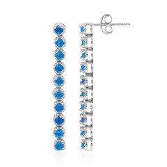 Pendientes en plata con Apatita azul neón