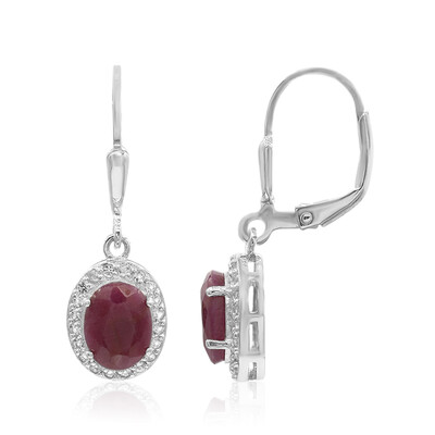 Pendientes en plata con Rubí