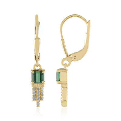 Pendientes en plata con Turmalina verde Benedito