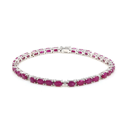Brazalete en plata con Rubí de Mozambique AAA