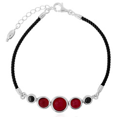 Brazalete en plata con Ámbar colombiano rojo