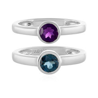 Anillo en plata con Topacio azul de Londres