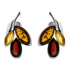Pendientes en plata con Ámbar báltico