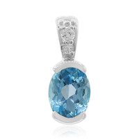 Colgante en plata con Topacio azul suizo
