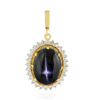 Colgante en plata con Diópsido estrella de la India