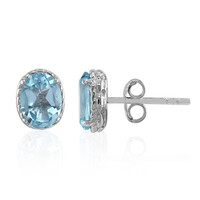 Pendientes en plata con Topacio azul cielo