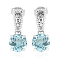 Pendientes en plata con Topacio azul cielo