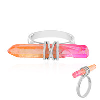 Anillo en plata con Cuarzo multicolor