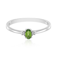 Anillo en plata con Diópsido de Rusia