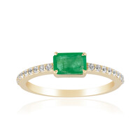Anillo en oro con Esmeralda de Zambia