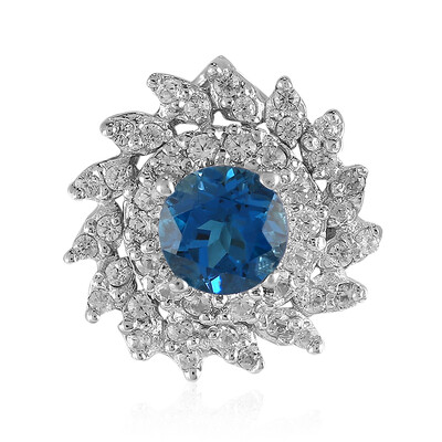 Colgante en plata con Topacio azul de Londres