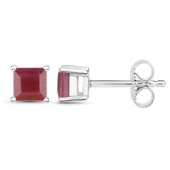 Pendientes en plata con Rubí