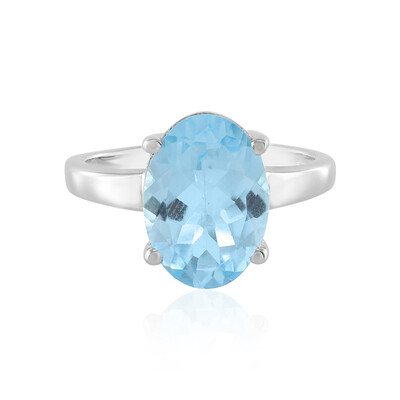Anillo en plata con Topacio azul cielo