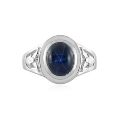 Anillo en plata con Zafiro estrella azul