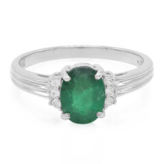 Anillo en plata con Esmeralda de Bahía
