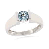 Anillo en plata con Aguamarina de Ofiki