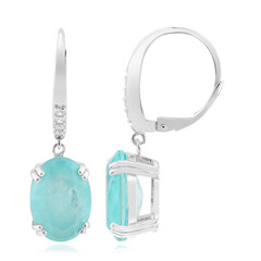 Pendientes en plata con Cuarzo azul pastel