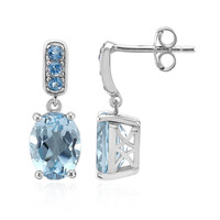 Pendientes en plata con Topacio azul cielo
