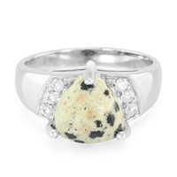 Anillo de hombre en plata con Jaspe Dálmata