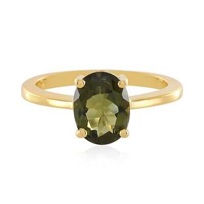 Anillo en plata con Moldavita