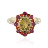 Anillo en oro con Tanzanita amarilla sin calentar (Adela Gold)