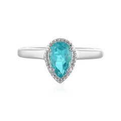 Anillo en plata con Apatita azul