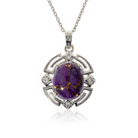 Collar en plata con Turquesa púrpura del Mohave Kingman