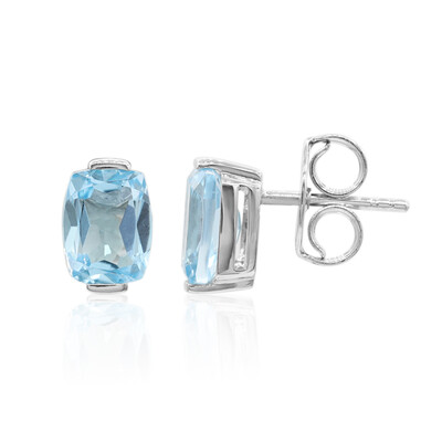 Pendientes en plata con Topacio azul cielo