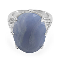 Anillo en plata con Ágata de lazo azul