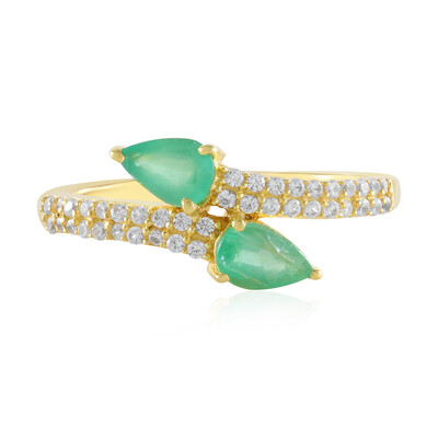 Anillo en plata con Esmeralda de Rusia