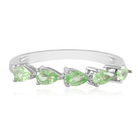 Anillo en plata con Tsavorita de Tanzania