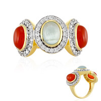 Anillo en plata con Aguamarina