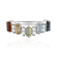 Anillo en plata con Topacio azul de Londres