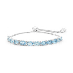 Brazalete en plata con Topacio azul suizo