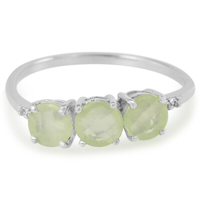 Anillo en plata con Prehnita