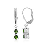 Pendientes en plata con Diópsido de Rusia