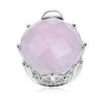 Colgante en plata con Cuarzo rosa