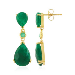 Pendientes en plata con Berilo color esmeralda