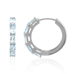 Pendientes en plata con Topacio azul cielo