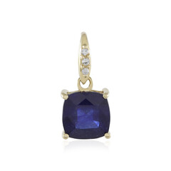 Colgante en oro con Zafiro azul de Madagascar