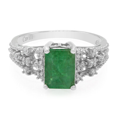 Anillo en plata con Esmeralda de Bahía