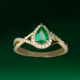 Anillo en oro con Esmeralda de Zambia AAA