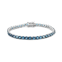 Brazalete en plata con Topacio azul de Londres