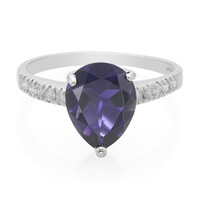 Anillo en plata con Iolita de Ceilán