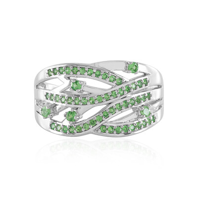 Anillo en plata con Tsavorita de Tanzania