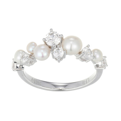 Anillo en plata con Perla blanca Freshwater