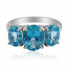 Anillo en plata con Topacio de Paraíba