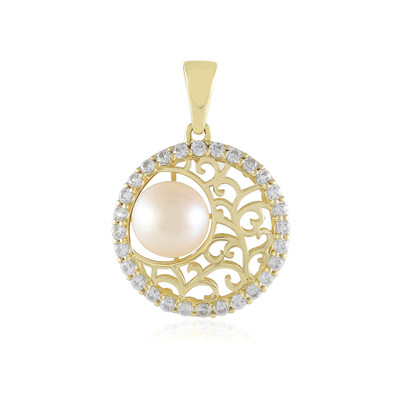 Colgante en oro con Perla blanca Freshwater (Ornaments by de Melo)