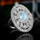 Anillo en plata con Topacio azul cielo