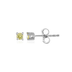 Pendientes en plata con Diamante I3 amarillo